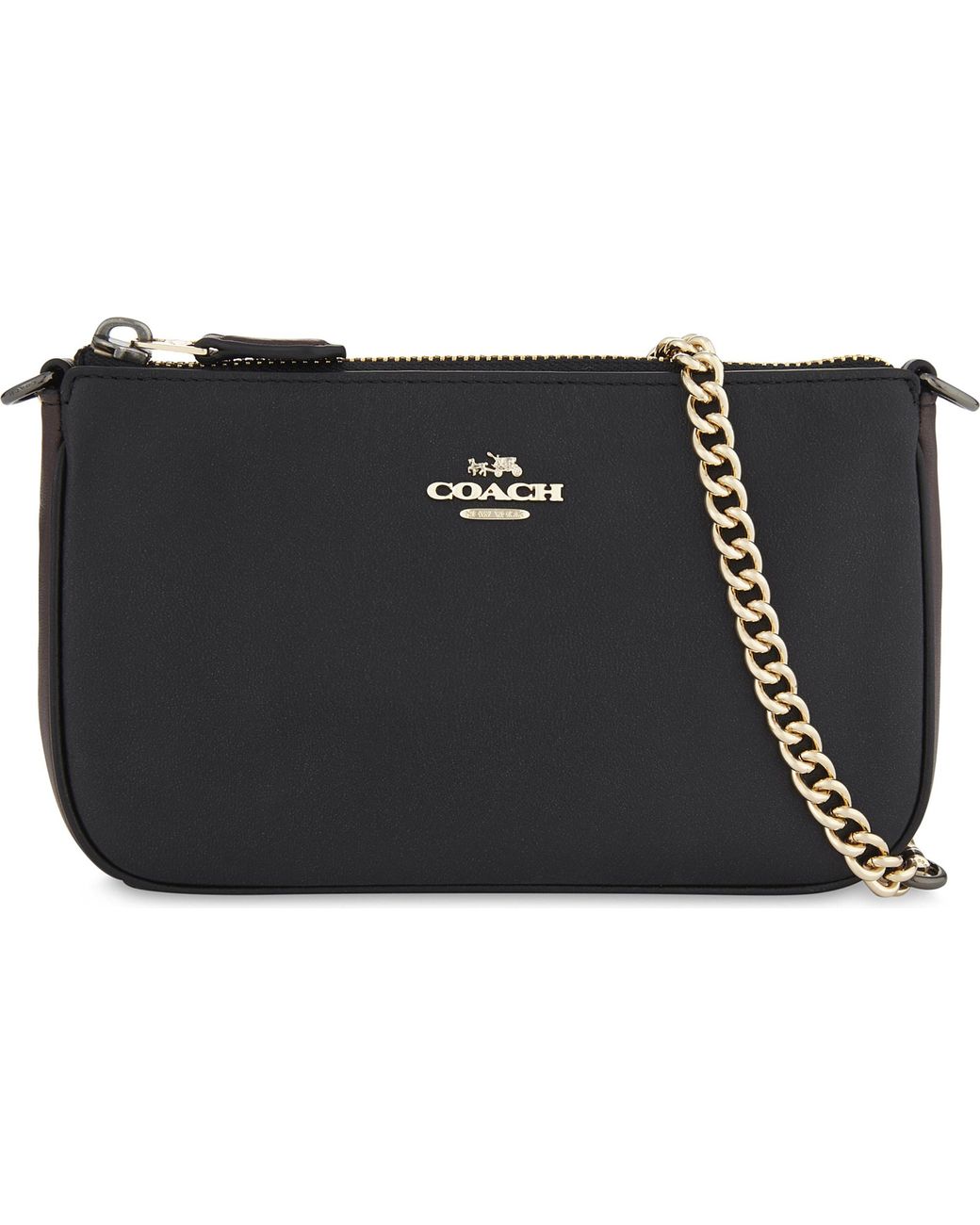 Black leather coach 2025 wristlet